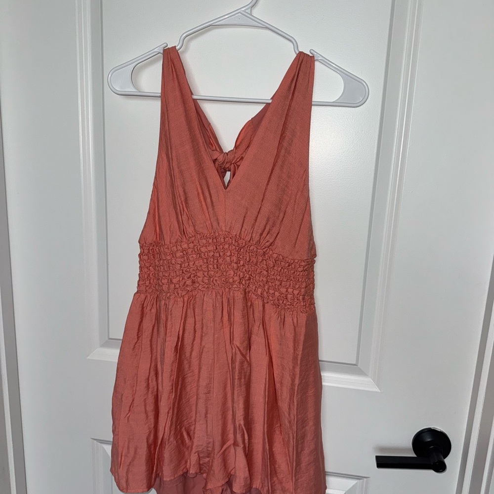 Mustard Seed Peach Romper